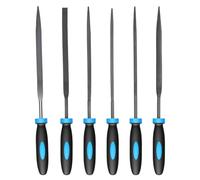 Metal File Set 6 Pcs Needle Files Tools Metal Files for Steel Small Needle File Set Wood File with Handle for Wood Metal Crafts Jewlers DIY Project Leather and Plastic Blue
