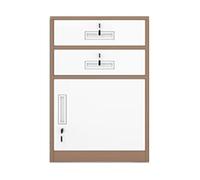 Metal Filing Cabinet Under Desk Lockable 2Drawer Storage Unit A4 Document for Letters & Files Office Cabinet with Secure Lock Compact for Home/Office Use