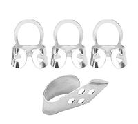 Metal Finger Picks Hollow 3PCs Index Finger 1pc Dhumb Guitar Ukulele -accessoires for Beginners (Silver)
