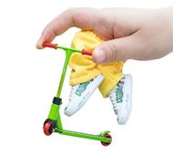 Metal Finger Scooter Set | Alloy Scooter with Mini Shoes, Trousers and Tools | Keyboard Trick Toy for Kids and Skateboard Enthusiasts