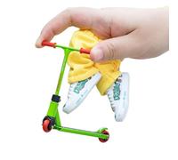 Metal Finger Scooter Set, Finger Scooters with Pants Shoes and Tools, Interactive Detachable Mini Scooter Fingers Toys for Kids, Adults, Friends Gathering and Decoration for Desk (Green)