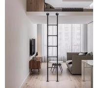 Metal Fire Escape Ladder for Dorm Library RV Wall Mounted Attic Loft Bunk Bed Climb Ladder Tall Basement Window Well Egress Ladder 330lbs Load Capacity 165cm/65in