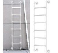 Metal Fire Escape Ladder - Heavy Duty Wall Mounted Emergency Egress Ladder for Indoor/Outdoor Use - Supports up to 330 lbs