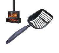 Metal Fireplace Ash Shovel, Heat-Resistant Hollow Out, Compact Charcoal Sifter Fire Pit, Grill Tool for Wood Stoves & Grates, Ire Pits, BBQ Grills, and Chimneys