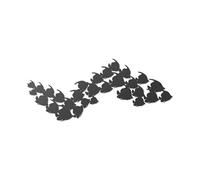 Metal Fish Family Wall Decor - Coastal Nautical Fish Shoal Wall Art, Black Metal Sea Animal Wall Sculpture for Beach House Living Room Above the Bed Bathroom Indoor Outdoor, Ocean Themed Wall Sign