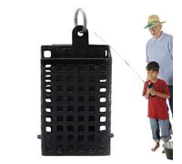 Metal Fishing Feeder Trap, Square Iron Bait Cage, 10x6x6 inches Compact Catfish Carp, Adorable Portable Baits Thrower Basket for Lake River Pond Fishing