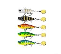 Metal Fishing Lure Set 5pcs with Concave Irregular and Forward Center of Gravity for Obstacle Avoidance (10g)