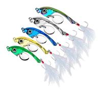 Metal Fishing Lures,5Pcs Sea Fishing Spinners with Vibrating Tail,Long Distance Casting Bait Lures for Bass Trout Pike Perch in Fresh & Salt Water,10g
