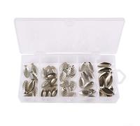 Metal Fishing Spinner Blades 50pcs Assorted Sizes for Lure Crafting and Fishing Success (silver)