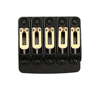 Metal Fixed Black Guitar Copper Bridge Hardtail With Screws 5 String Guitar Bass Bridge Replacements Part Heavy-duty Bass Bridge