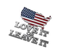 Metal Flag Emblem Self-Adhesive Love It or Leave It Bumper Decor