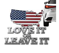 Metal Flag Emblem Self-Adhesive Love It or Leave It Bumper Decor