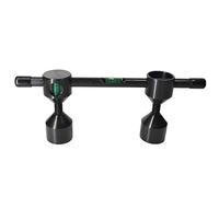 Metal Flange Aligner, Threaded Pipe Flange Leveler with Adjustable Threaded Base, Central Bubble for Accurate Leveling, 10.4 x 4.2 x 1.7 in / 26.5 x 10.6 x 4.2 cm, Black Coating