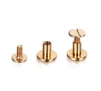 Metal Flat Head Rivet Set Double Curved Head Strap Rivets Luggage Leather Rivet Screws Crafts HardwareSupplies 10 Sets-Gold,8mm
