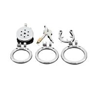 Metal Flat Inverted Spiked Cuckold Small Steel Male Chastity Device Cock Cage Penis Locks with 3 Size Ringfor Men
