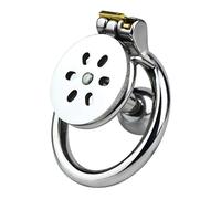 Metal Flat Negative Male Chastity Lock Lower Body Hidden Metal Chastity Cage Toys for Men White 50Mm