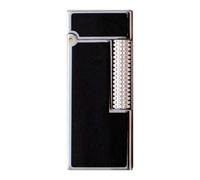 Metal Flip Kerosene Lighter, Old-Fashioned Side Slide Ignition, Classic Soft Flame, Suitable for Outdoor Travel, Camping and Gifts (Black)(Silver)