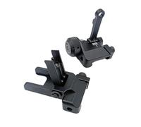 Metal Flip-Up Front & Rear Rapid Transition Sight Folding Sight Set, Adjustable Machine Sights, Double Aperture Iron Sights, K300 Back Up Scope Fit 20MM Rails Mount, All Black