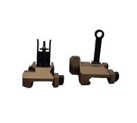 Metal Flip-Up Front & Rear Rapid Transition Sight Folding Sight Set, Adjustable Machine Sights, Double Aperture Iron Sights, K300 Back Up Scope Fit 20MM Rails Mount, Sand&Black