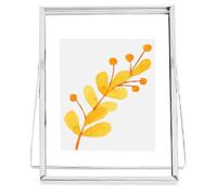 Metal Floating Frame - 8 Inch Desktop Photo Holder, Tabletop Glass Frame, Adjustable Metal Stand | Bedroom Wedding Decor, Studio Photo Display, Ornament