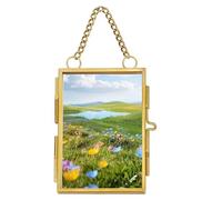 Metal Floating Frame, Wall Metal Photo Chain Frame | 2 x 3 Inch Metal Frame, Vintage Home Decoration for Pressed Flowers, Photos and Artworks