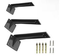 Metal Floating Shelf Brackets, Heavy-Duty Wall Mount Supports for Shelves, 150-500 mm Adjustable Length, Cold-Rolled Steel, Black - for Home, Offi(500MM)