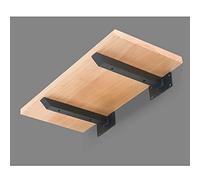 Metal floating shelve bracket, 1 set of 2 industrial heavy shelf brackets, black wall-mounted shelving support bracket, hidden T-shaped shelf bracket, maximum load 100kg(10cm/3.9in)