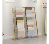 Metal Floor Standing Scarves Silk Scarf Rack Organizer, Commercial Creative Golden Shawl Fabric Storage Display Stand, Multi-Purpose Sheets Belt Suit Pants Hanging Rack Ties Holder Shelves Show Rack
