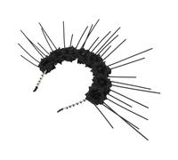 Metal Flower Black Gothic Accessory Headband Hair for Women | Elegant Delicate Style, Keeps Hairstyle Neat, Suitable for Special Occasions and Applying Mask
