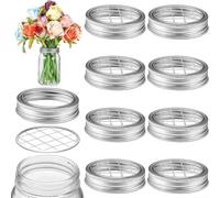 Metal Flower Frog Lids for Floral Arrangement Holder Inserts, Square Grid Vase Accessories, Rust Proof Jar for 70mm 86mm Bottle Fitters, DIY Bouquet Making Tools and(A)