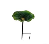 Metal Flower Garden Stake Bird Bath, Bird Feeder, |Butterfly Bee Water Feeder| with Flower Design, Colorful |Outdoor Bird Bath Bowl for Yard, Lawn Decor(Green)