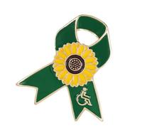Metal Flower Ribbon Brooch Pin for Fashion Lovers and Attendees Charity Themed Event Collection Badge Awareness Badge