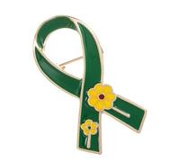 Metal Flower Ribbon Brooch Pin for Fashion Lovers and Attendees Charity Themed Event Collection Badge Awareness Badge