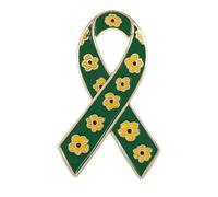 Metal Flower Ribbon Brooch Pin for Fashion Lovers and Attendees Charity Themed Event Collection Badge Awareness Badge