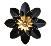 Metal Flower Wall Art Decor, 9.5“ Rustic Modern Floral Sculpture, Distressed Iron Wall Hanging Home Decoration Accent Artworks for Indoor Kitchen Bedroom Living Room Office Outdoor Garden Patio