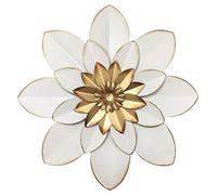 Metal Flower Wall Art Decor, 9.5“ Rustic Modern Floral Sculpture, Distressed Iron Wall Hanging Home Decoration Accent Artworks for Indoor Kitchen Bedroom Living Room Office Outdoor Garden Patio