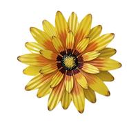 Metal Flower Wall Decor Daisy Garden Ornaments Hanging Flower Sculpture for Fence Decoration Yellow.