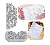 Metal Flower Wedding Invitation Card Base Border Die Cuts Cutting Dies Embossing Stencils Template Mould for Card Making Decoration and DIY Scrapbooking Album