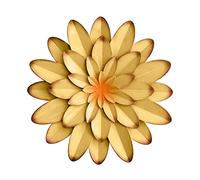Metal Flowers Wall Decor Indoor Outdoor Metal Wall Art for Farmhouse Home Living Room Bedroom Bathroom Garden Decor - 12 Inch - Yellow