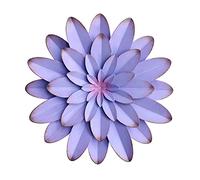 Metal Flowers Wall Decor Indoor Outdoor Metal Wall Art for Farmhouse Home Living Room Bedroom Bathroom Garden Decor - 12 Inch - Purple