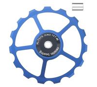 Metal Foil Coil， Bicycle Jockey Wheels, Wheel MTB Rear Derailleur Guide Roller with Ceramic Bearings, Compatible with & Road Bikes(Blue,13T)