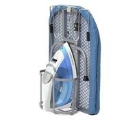Metal Foldable Iron Board with Iron Holder, RAINHOL Small Ironing Board Tabletop with Heat Resistant Cover, 31x12 Mini Compact Ironing Table for Dorms, Aprtment, Blue