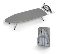 Metal Foldable Tabletop Ironing Board with Iron Rest, Portable Ironing Board Small with Heat Resistant Cotton Cover, RAINHOL Mini Iron Board for Small Space and Travel, 31"x12", Gray
