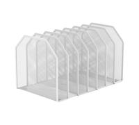 Metal Folder Organizer | Book Rack with Storage | Vertical File Organizer | for Family Friends Men Women Home Offices Classroom Books, Seven Grids, Consulte la descripción