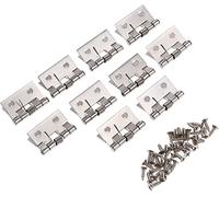 Metal Folding Butt Hinges Connectors, 10Pcs Stainless Steel Spring Loaded Butt Hinges 26x31mm Silver Cabinet Door Drawer Box
