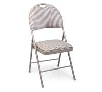 Metal Folding Chair High Back Fabric Foldable Padded Seat Home Office Chairs New