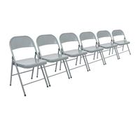 Metal Folding Chairs - Matt Grey - Pack of 6