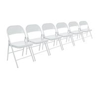 Metal Folding Chairs - Matt White - Pack of 6