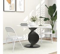 HOMCOM 2 Pack Padded Folding Chairs with Cushioned Seat and Metal Frame Black - White