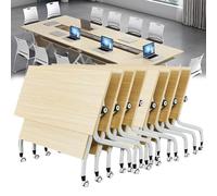 Metal Folding Conference Table for Office Meetings | Stylish Square Design for Team Collaboration and Workspaces | Ideal Seminar Table for Professional Environments